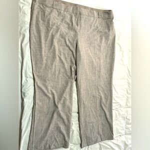 Khaki Tweed-Look Slacks